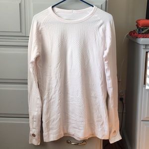 Long sleeve white workout shirt